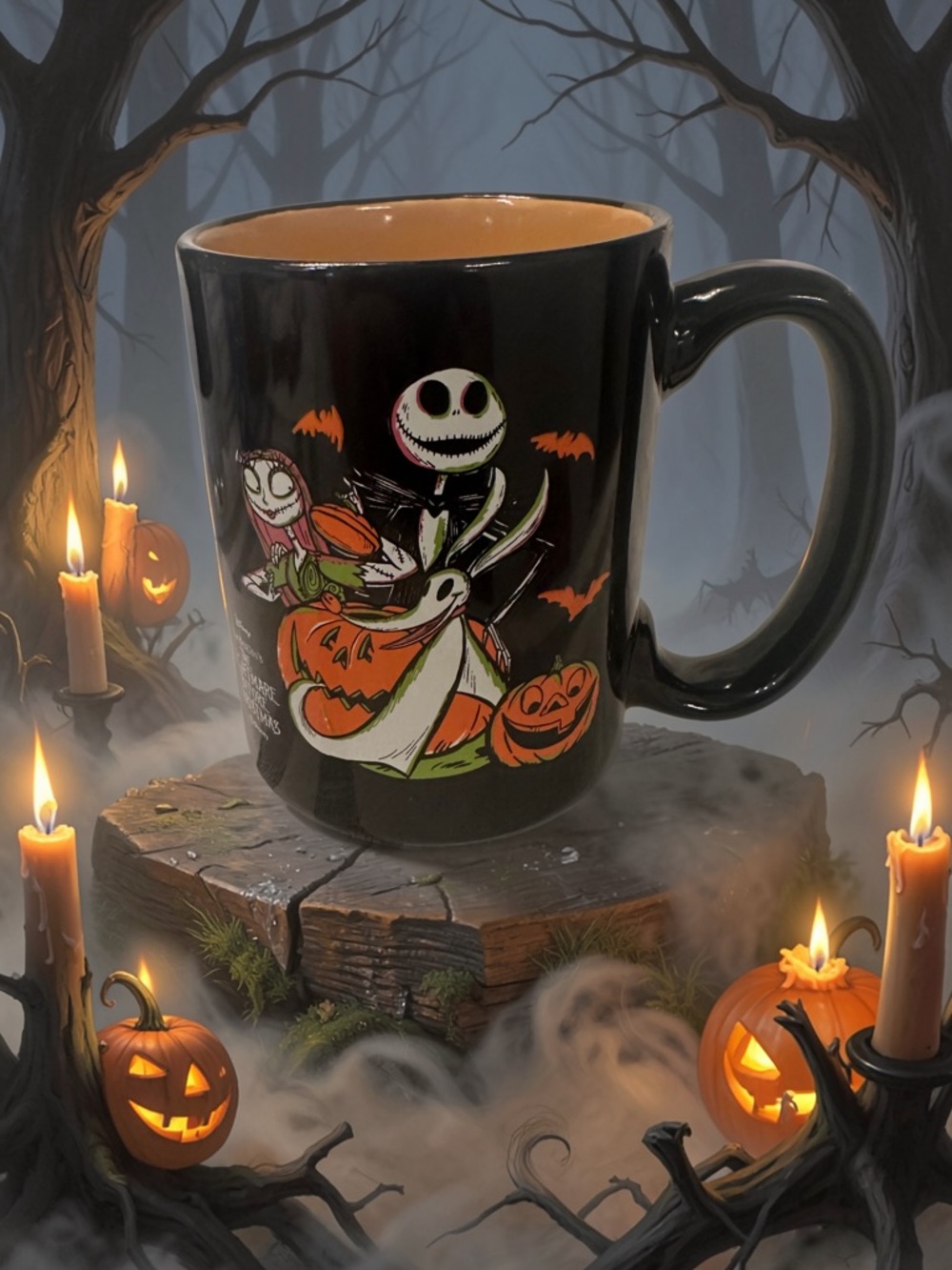 👻🎃🖤💀NWT THE NIGHTMARE BEFORE CHRISTMAS JACK SKELETON AND SALLY / ZERO MUG 👻🖤💀🎃